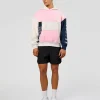 Deconstructed Fleece Hoodie - Grey Marl-Marshmallow-Navy