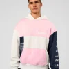 Deconstructed Fleece Hoodie - Grey Marl-Marshmallow-Navy