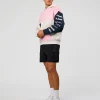 Deconstructed Fleece Hoodie - Grey Marl-Marshmallow-Navy