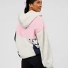 Deconstructed Fleece Hoodie - Grey Marl-Marshmallow-Navy