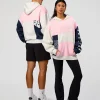 Deconstructed Fleece Hoodie - Grey Marl-Marshmallow-Navy