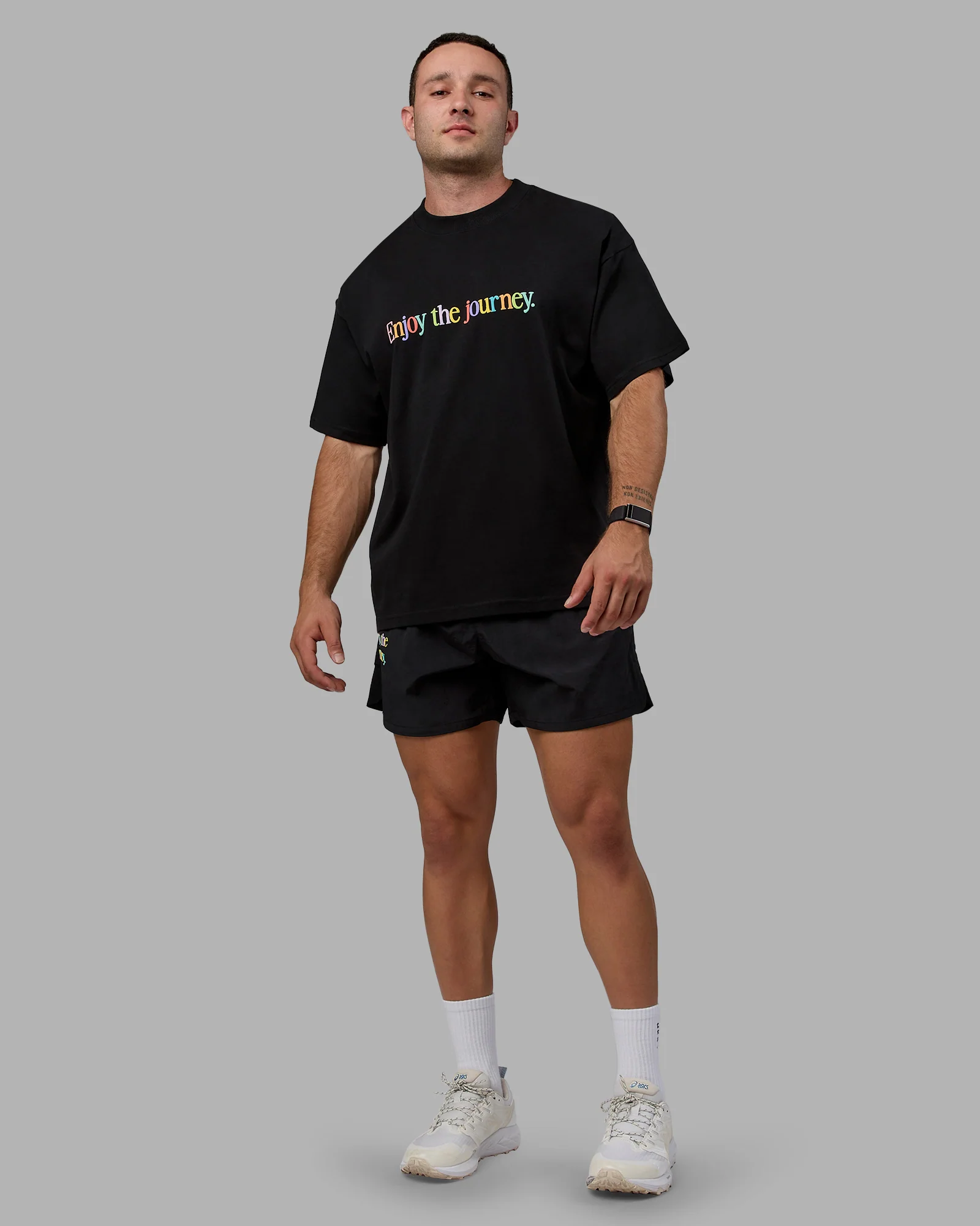 Enjoy The Journey Heavyweight Tee Oversize - Black-Multi