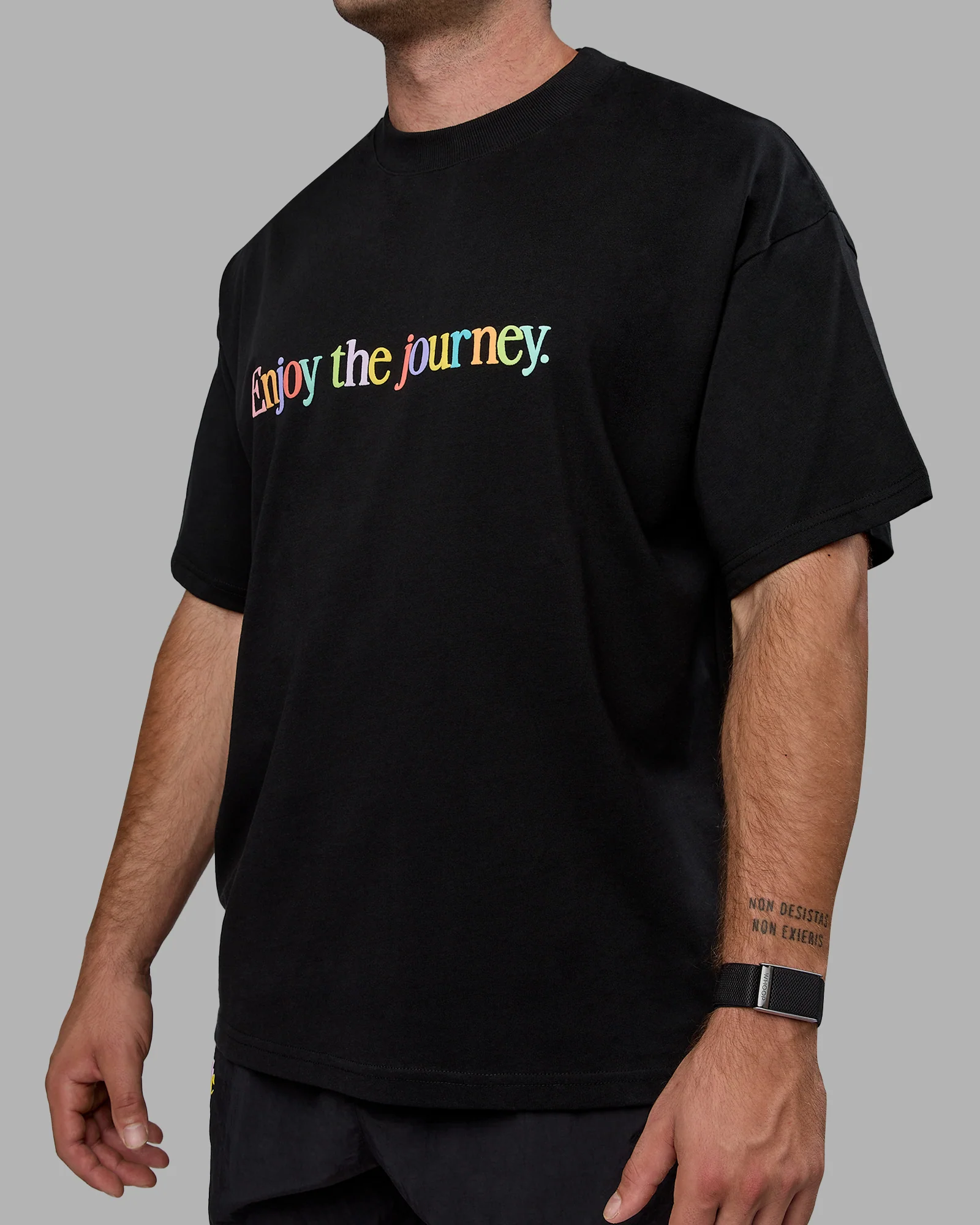 Enjoy The Journey Heavyweight Tee Oversize - Black-Multi