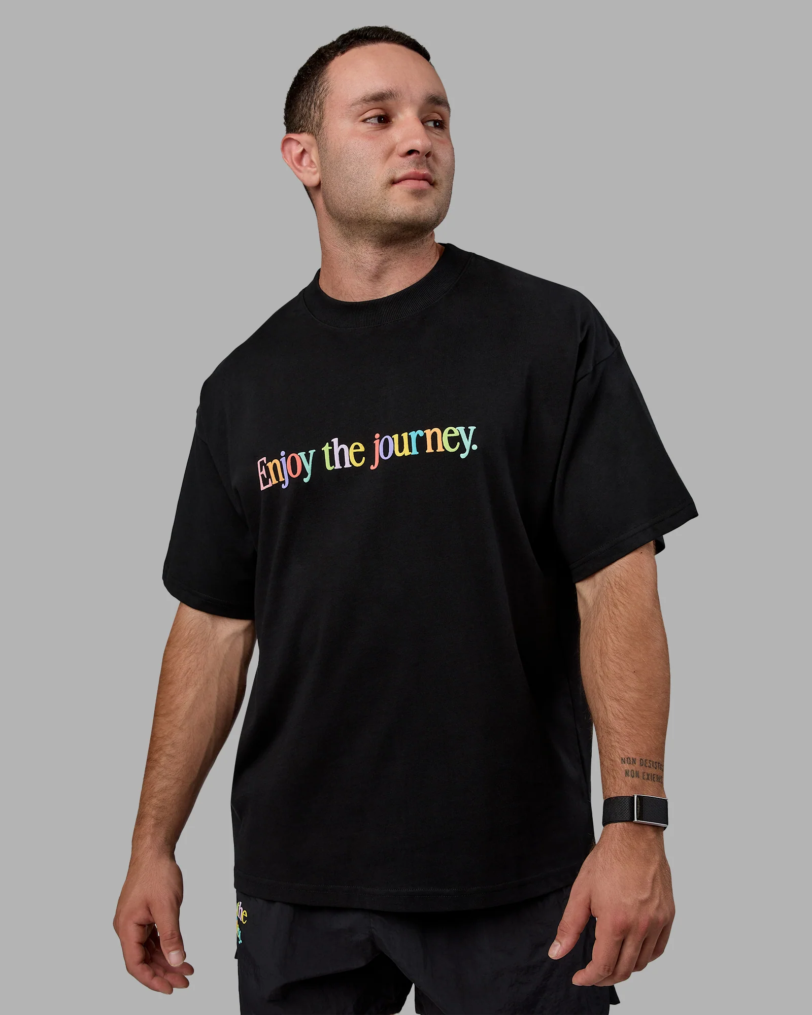 Enjoy The Journey Heavyweight Tee Oversize - Black-Multi