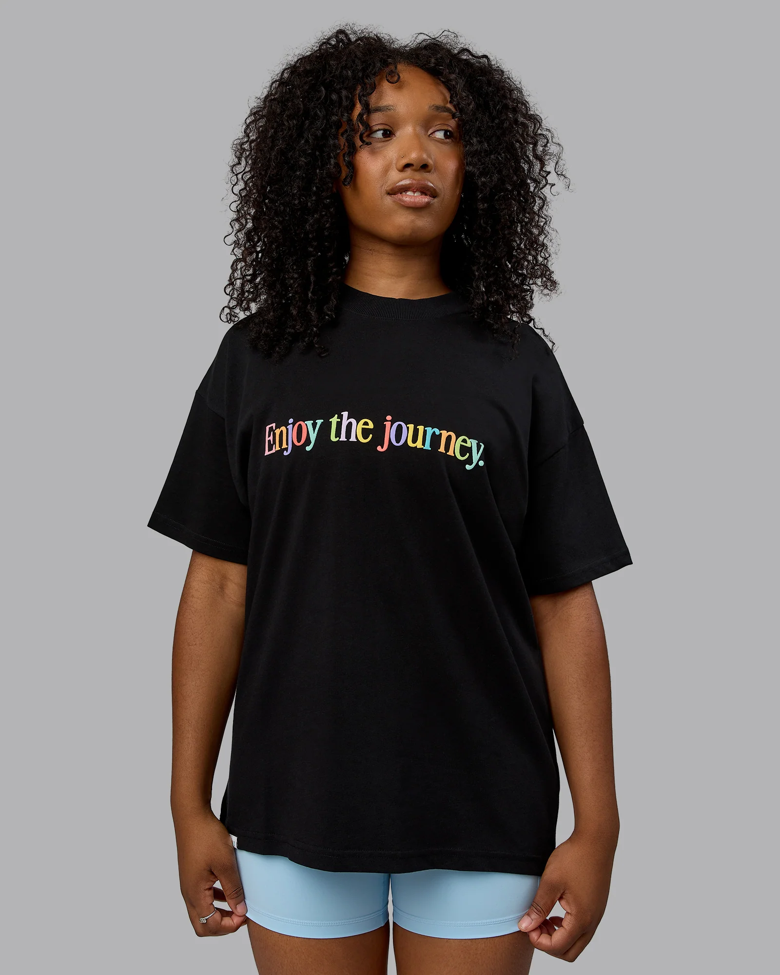Enjoy The Journey Heavyweight Tee Oversize - Black-Multi