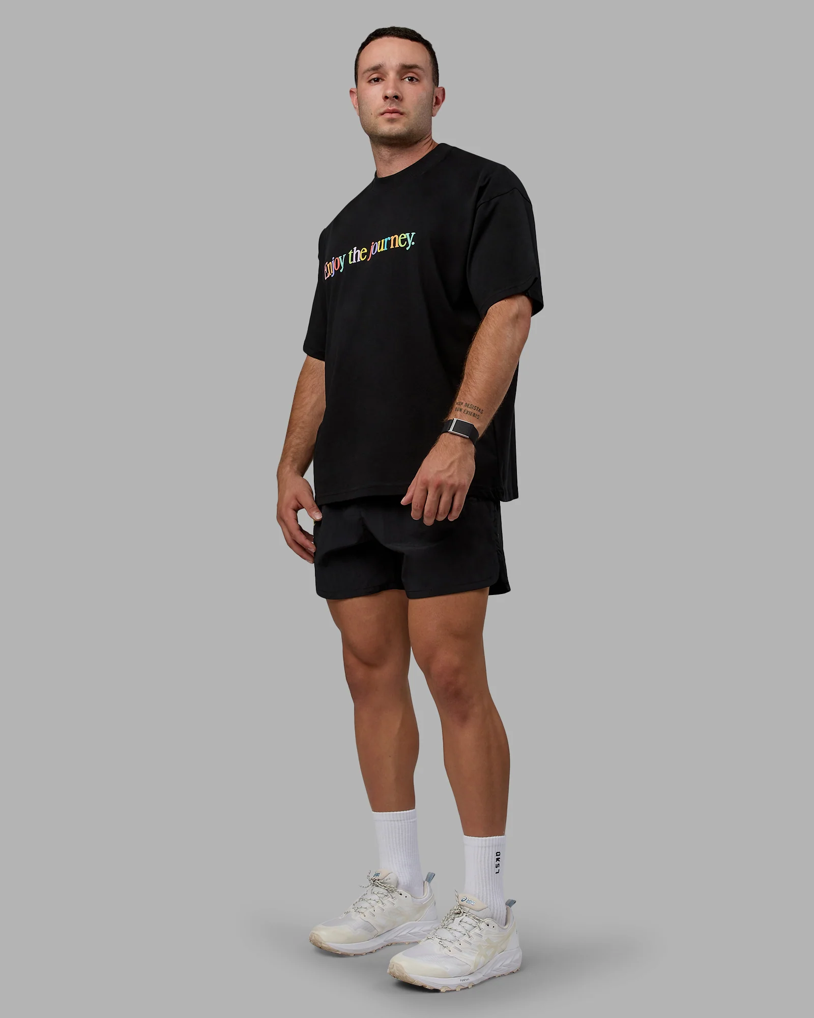 Enjoy The Journey Heavyweight Tee Oversize - Black-Multi