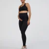 Elixir Ultra High-Rise Maternity Full Length Legging Pockets - Black
