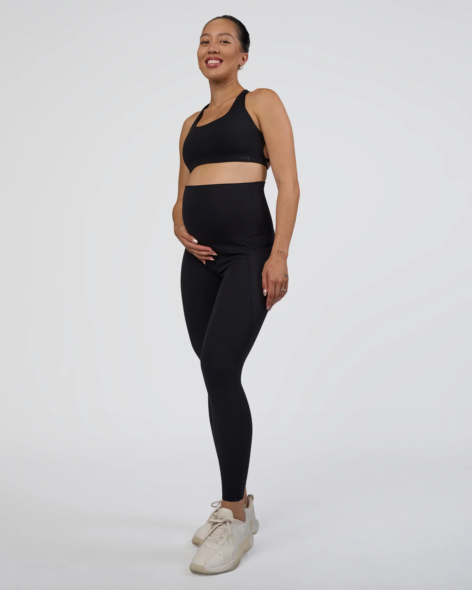 Elixir Ultra High-Rise Maternity Full Length Legging Pockets - Black
