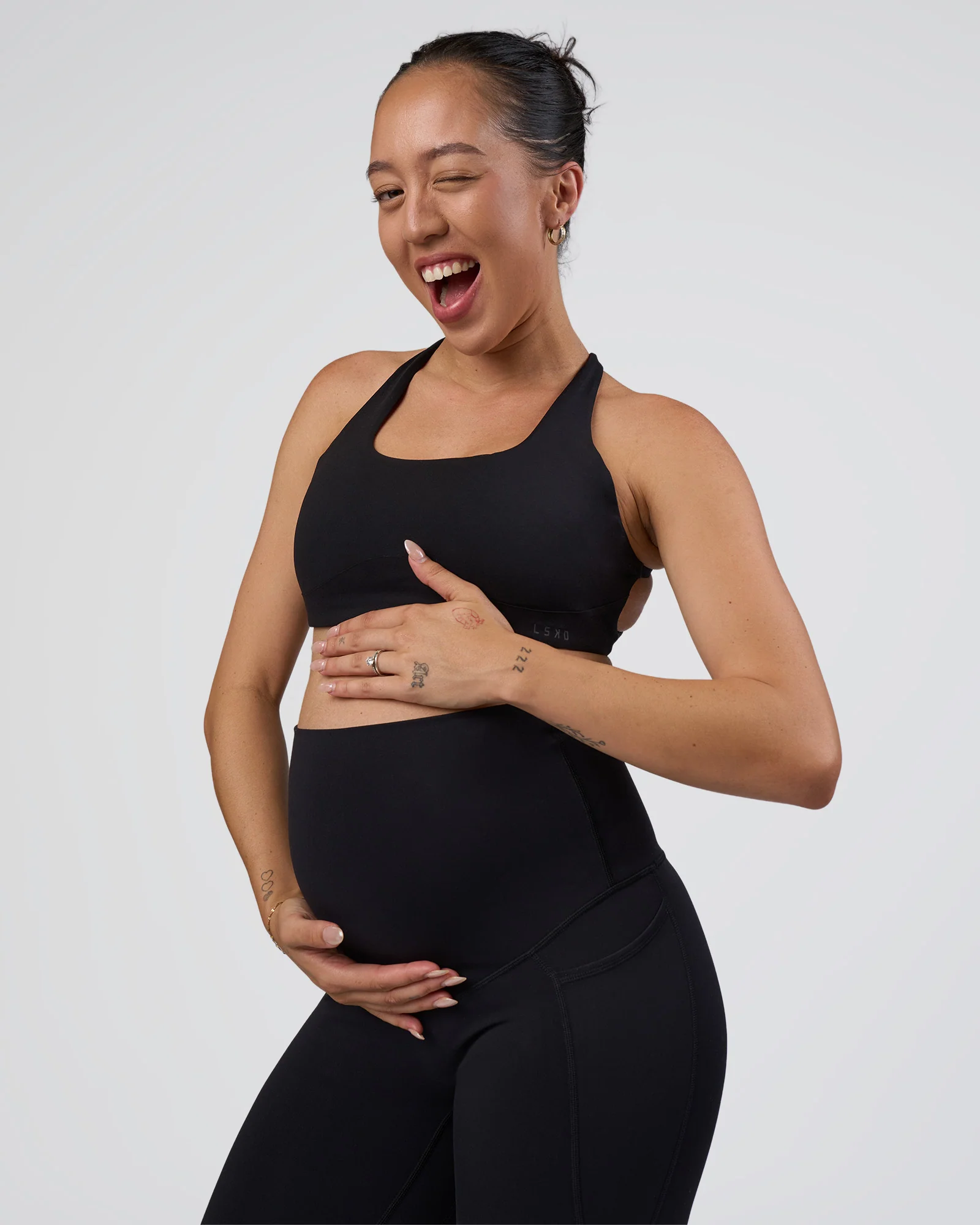 Elixir Ultra High-Rise Maternity Full Length Legging Pockets - Black
