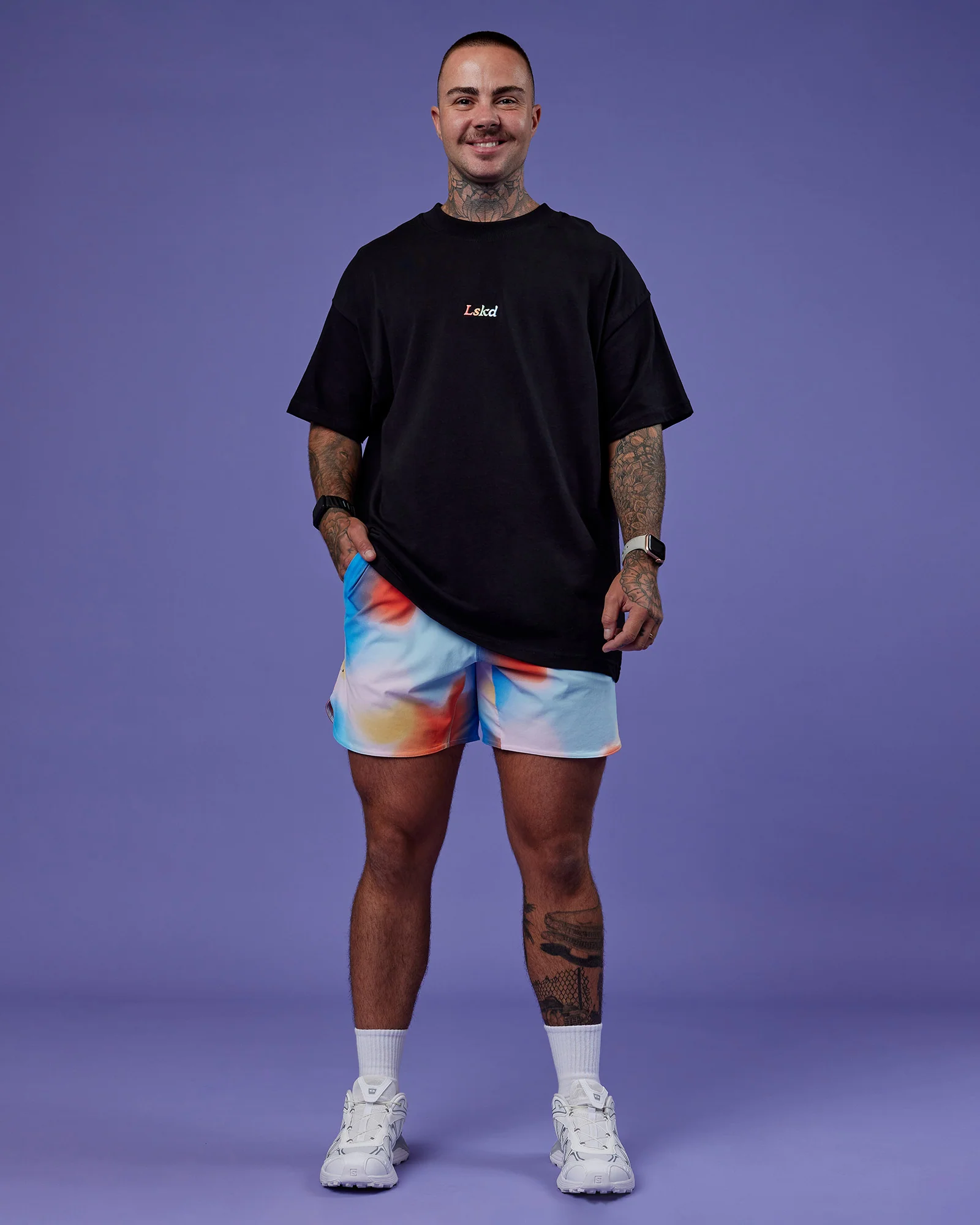 Our Journey Heavyweight Oversized Tee - Black-Rainbow