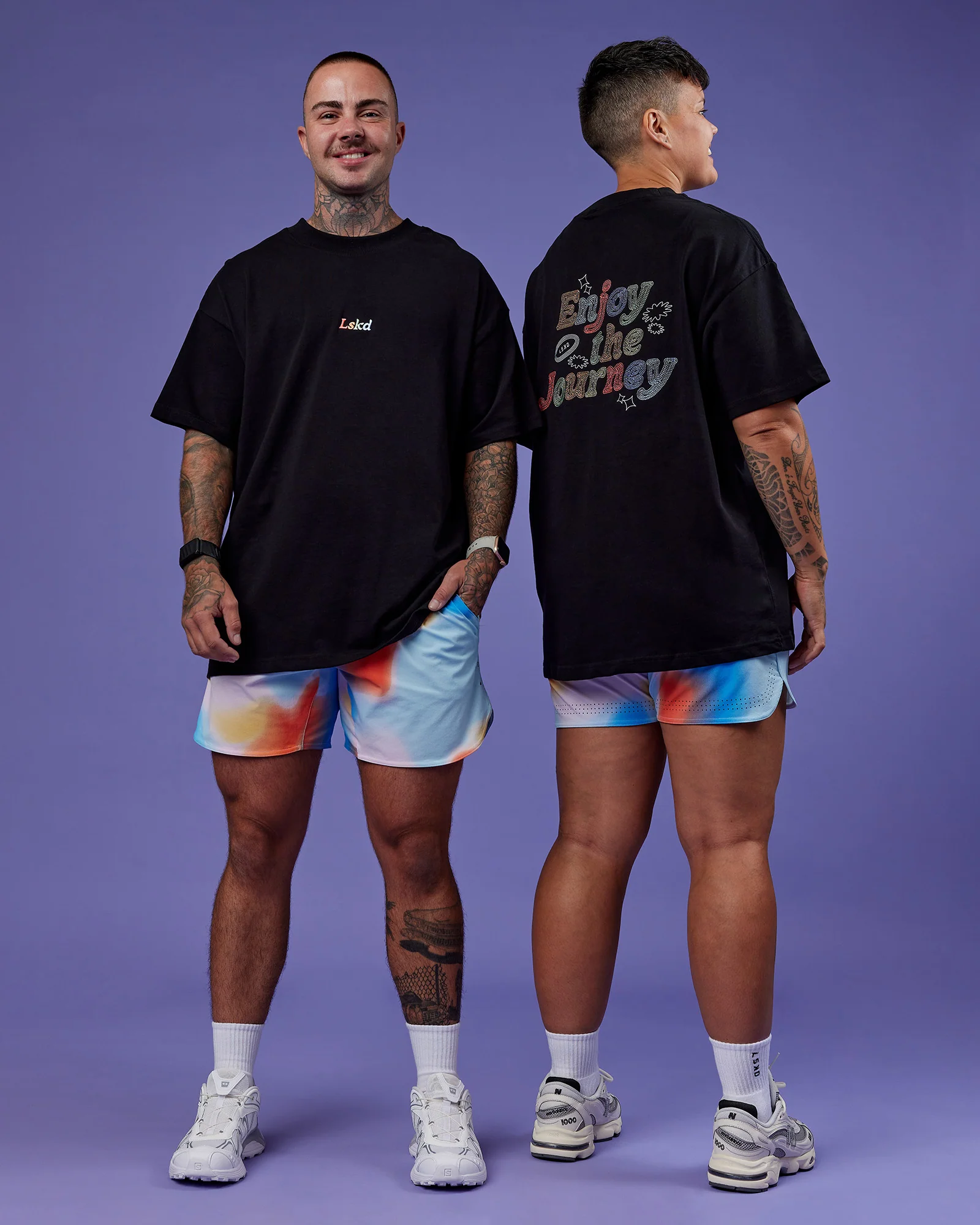 Our Journey Heavyweight Oversized Tee - Black-Rainbow