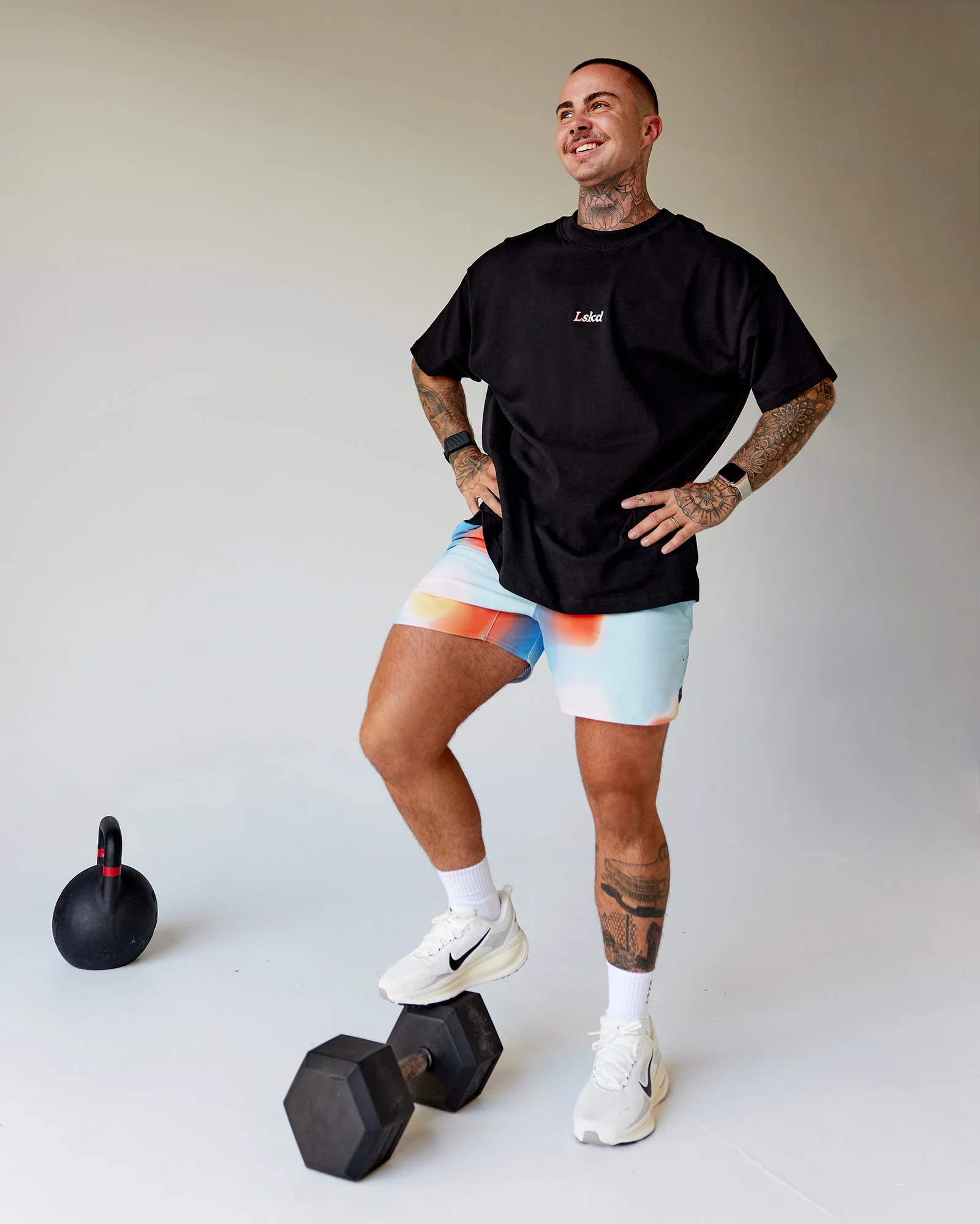 Our Journey Heavyweight Oversized Tee - Black-Rainbow