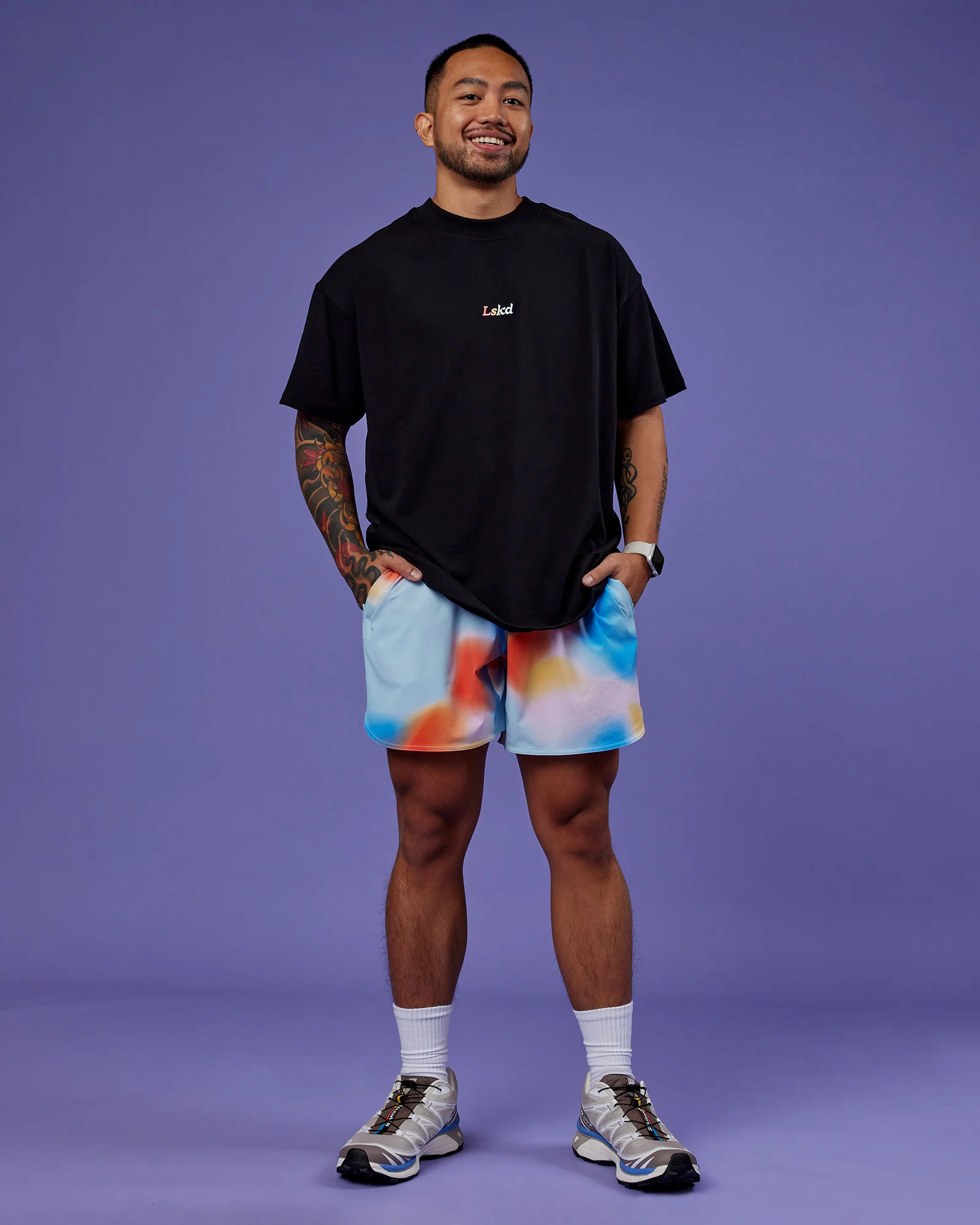 Our Journey Heavyweight Oversized Tee - Black-Rainbow