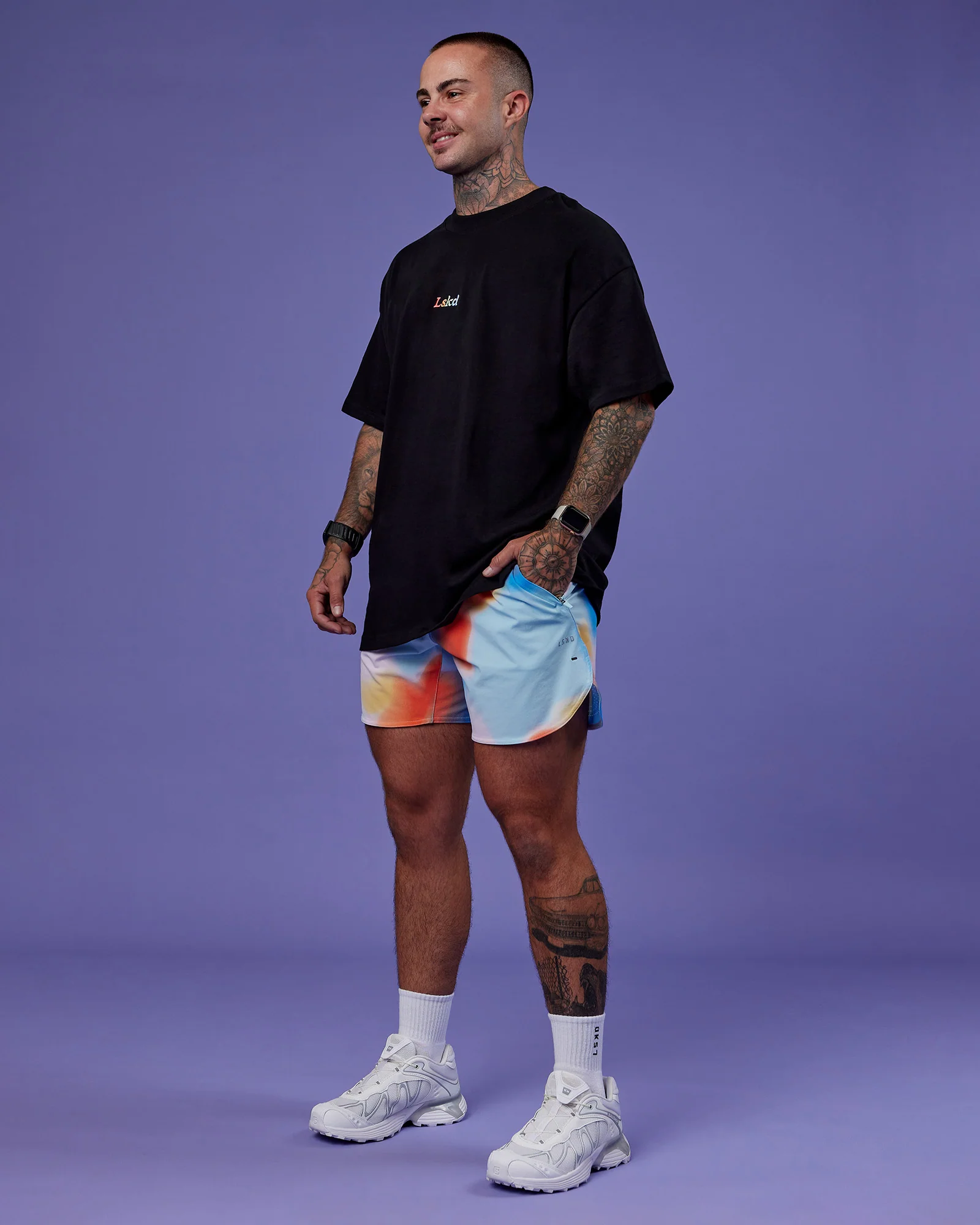 Our Journey Heavyweight Oversized Tee - Black-Rainbow