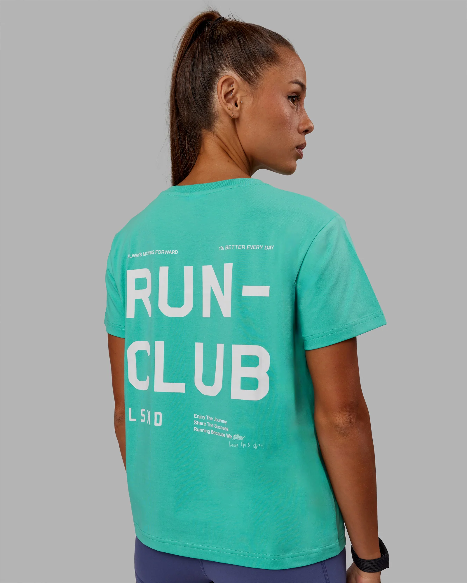 Love The Run FLXCotton Tee - Aquatic Awe-White
