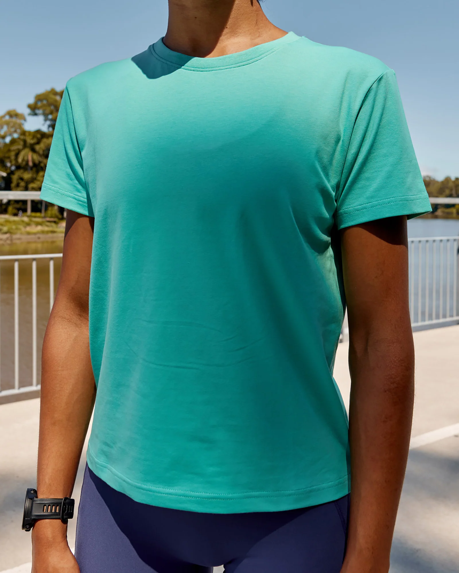 Love The Run FLXCotton Tee - Aquatic Awe-White