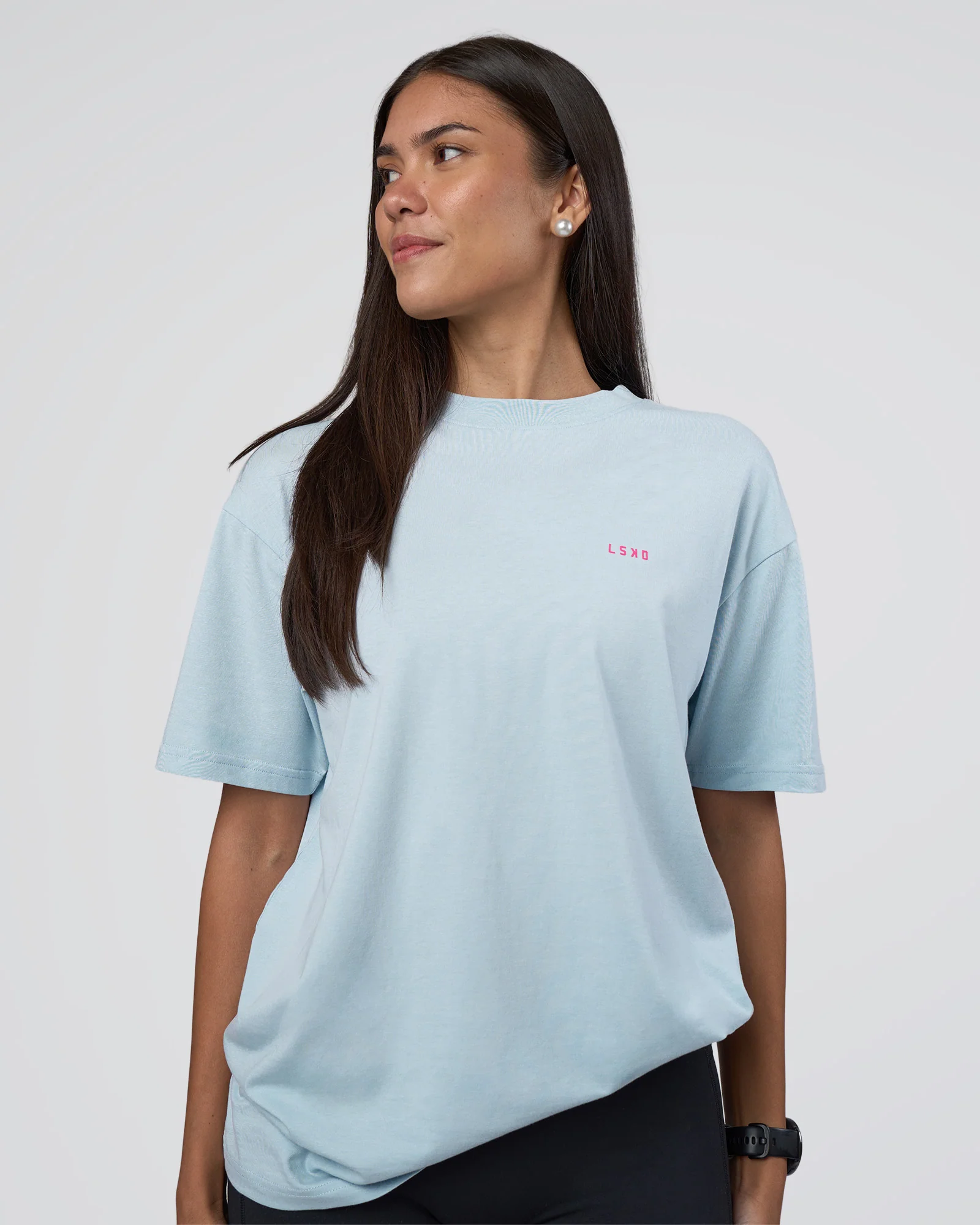 Lifting FLXCotton Oversized Tee - Blue Aura-Ultra Pink