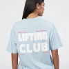 Lifting FLXCotton Oversized Tee - Blue Aura-Ultra Pink