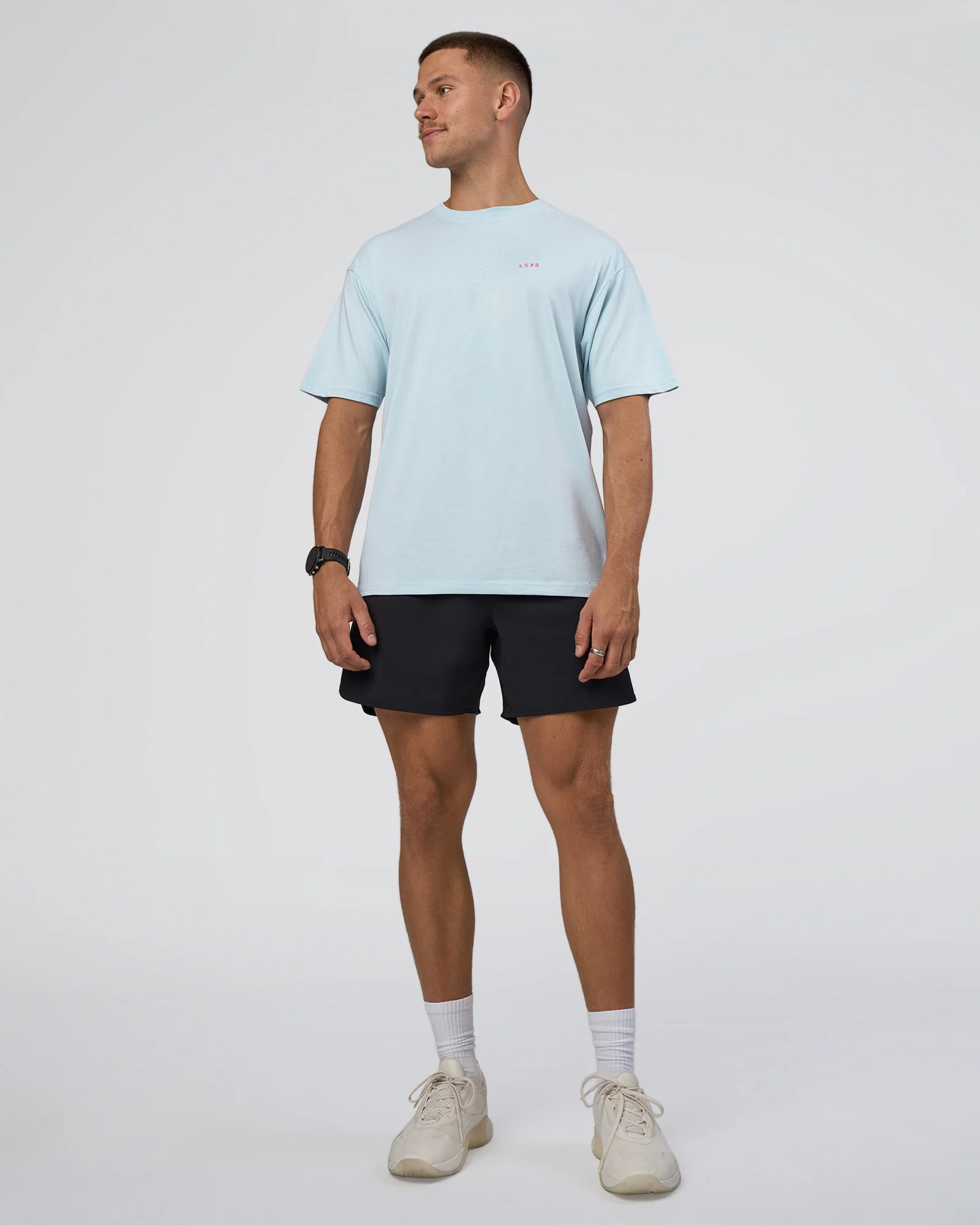 Lifting FLXCotton Oversized Tee - Blue Aura-Ultra Pink