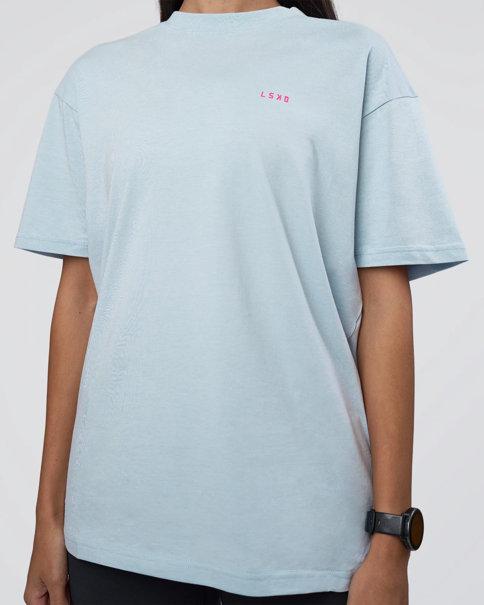 Lifting FLXCotton Oversized Tee - Blue Aura-Ultra Pink