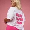 BCAM Go-To FLXCotton Oversized Tee - White-Ultra Pink