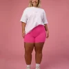 BCAM Go-To FLXCotton Oversized Tee - White-Ultra Pink