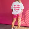 BCAM Go-To FLXCotton Oversized Tee - White-Ultra Pink
