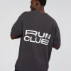 Runner's FLXCotton Oversized Tee - Black Washed-White