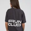 Runner's FLXCotton Oversized Tee - Black Washed-White