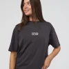 Runner's FLXCotton Oversized Tee - Black Washed-White