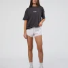 Runner's FLXCotton Oversized Tee - Black Washed-White