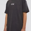 Runner's FLXCotton Oversized Tee - Black Washed-White