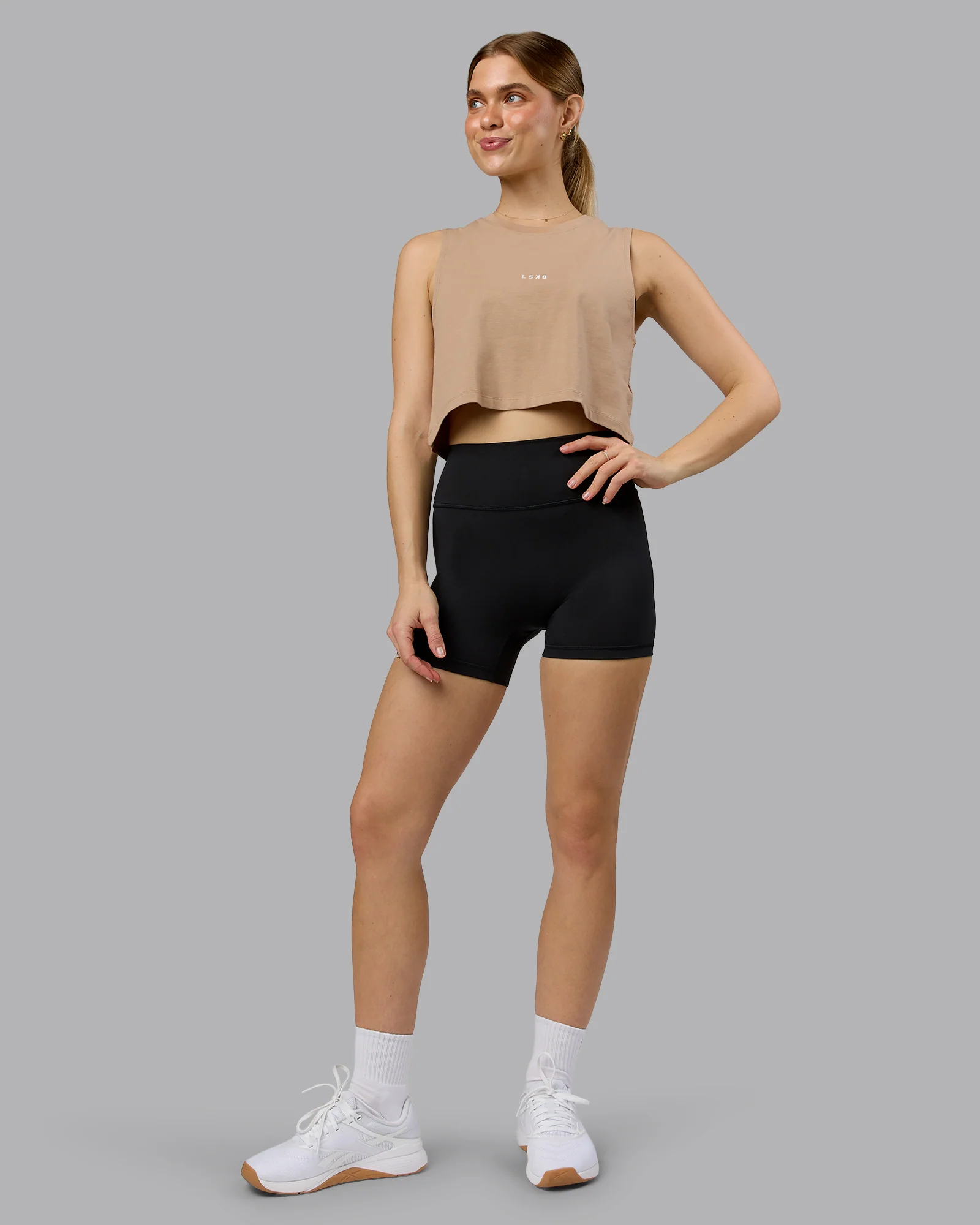 Go-To FLXCotton Tank - Warm Smoke-White