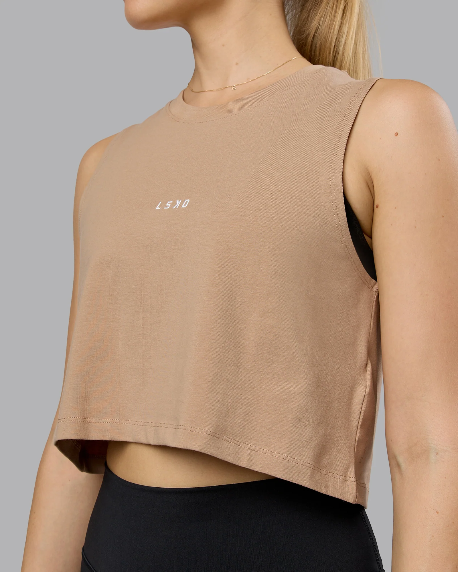 Go-To FLXCotton Tank - Warm Smoke-White