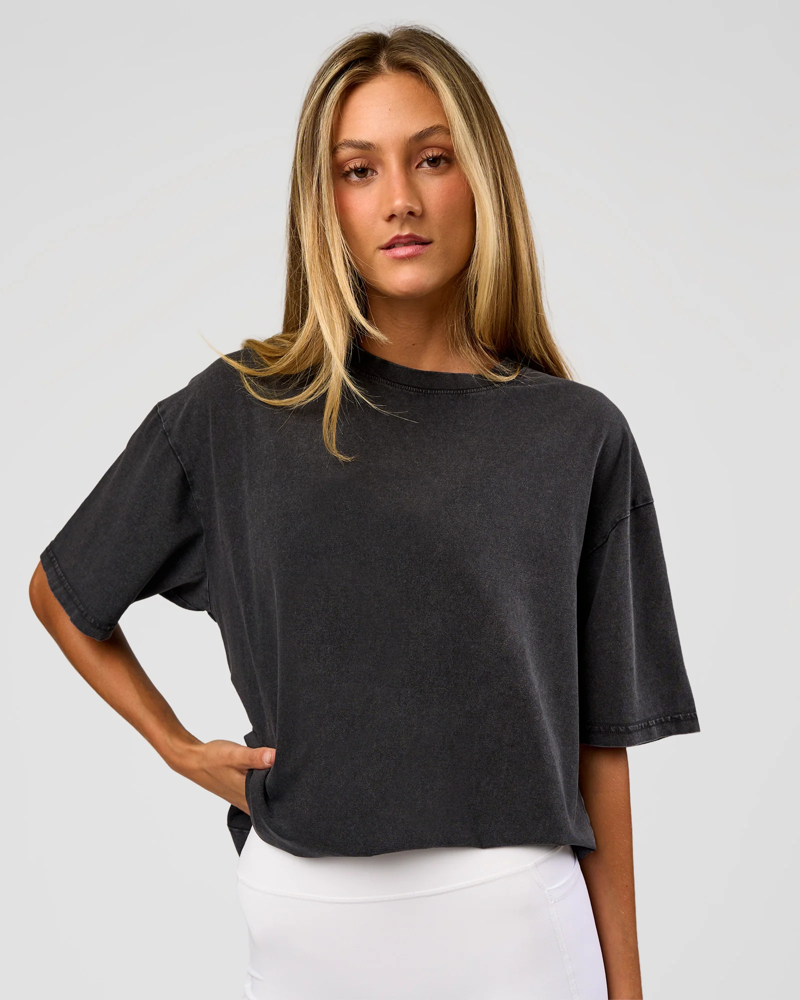 Shadow Mode FLXCotton Oversized Tee - Black Washed