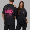 Break Through Heavyweight Oversized Tee - Black Washed-Plum Caspia