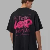 Break Through Heavyweight Oversized Tee - Black Washed-Plum Caspia