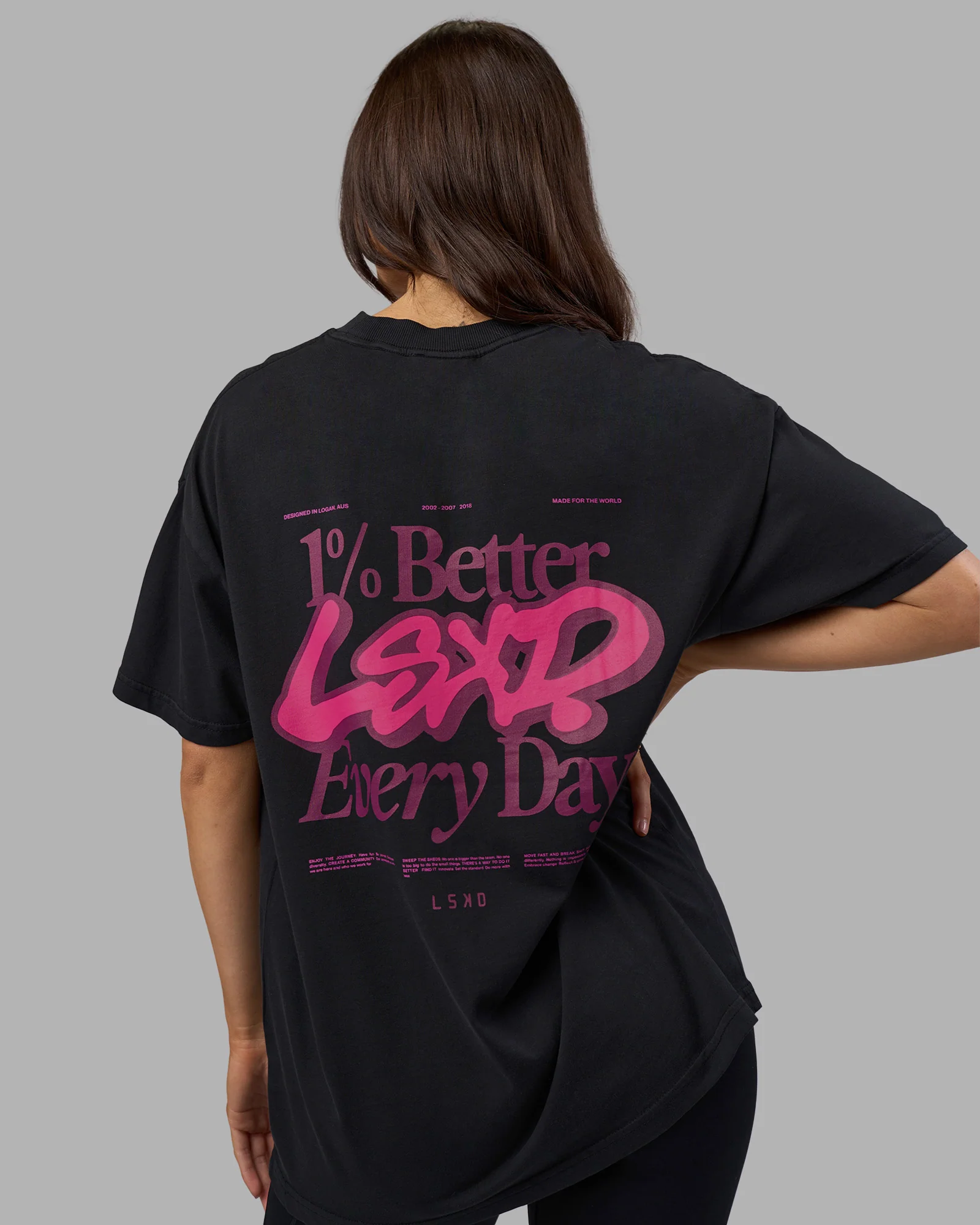 Break Through Heavyweight Oversized Tee - Black Washed-Plum Caspia