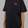 Break Through Heavyweight Oversized Tee - Black Washed-Plum Caspia