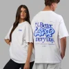 Break Through Heavyweight Oversized Tee - White-Power Cobalt