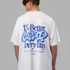Break Through Heavyweight Oversized Tee - White-Power Cobalt