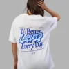 Break Through Heavyweight Oversized Tee - White-Power Cobalt