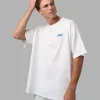 Break Through Heavyweight Oversized Tee - White-Power Cobalt