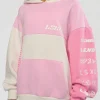 Deconstructed Fleece Hoodie - Off White-Marshmallow-Pink