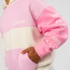 Deconstructed Fleece Hoodie - Off White-Marshmallow-Pink