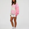 Deconstructed Fleece Hoodie - Off White-Marshmallow-Pink