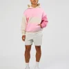Deconstructed Fleece Hoodie - Off White-Marshmallow-Pink