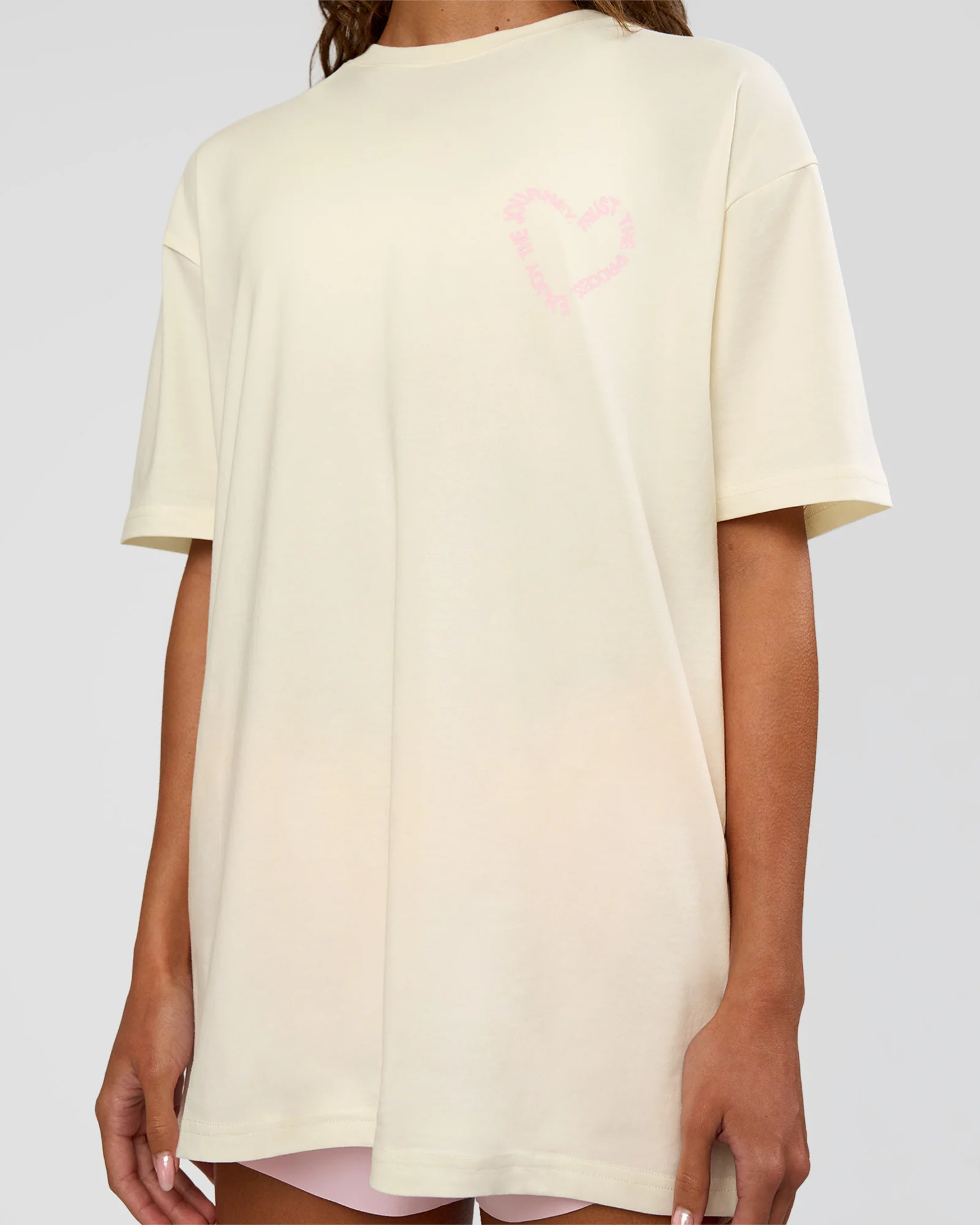 Love The Process FLXCotton Oversize Tee - Off White-Marshmallow