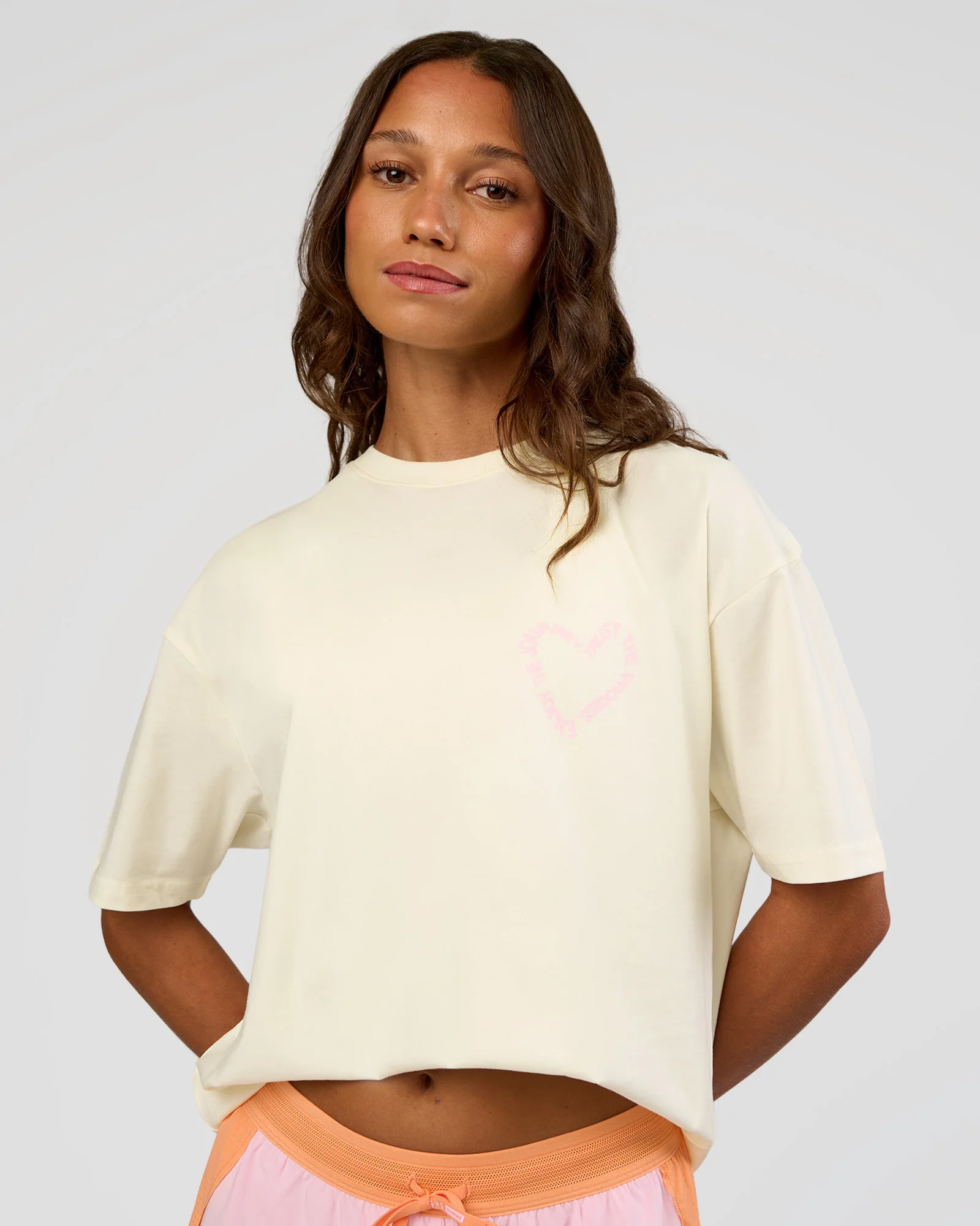 Love The Process FLXCotton Oversize Tee - Off White-Marshmallow