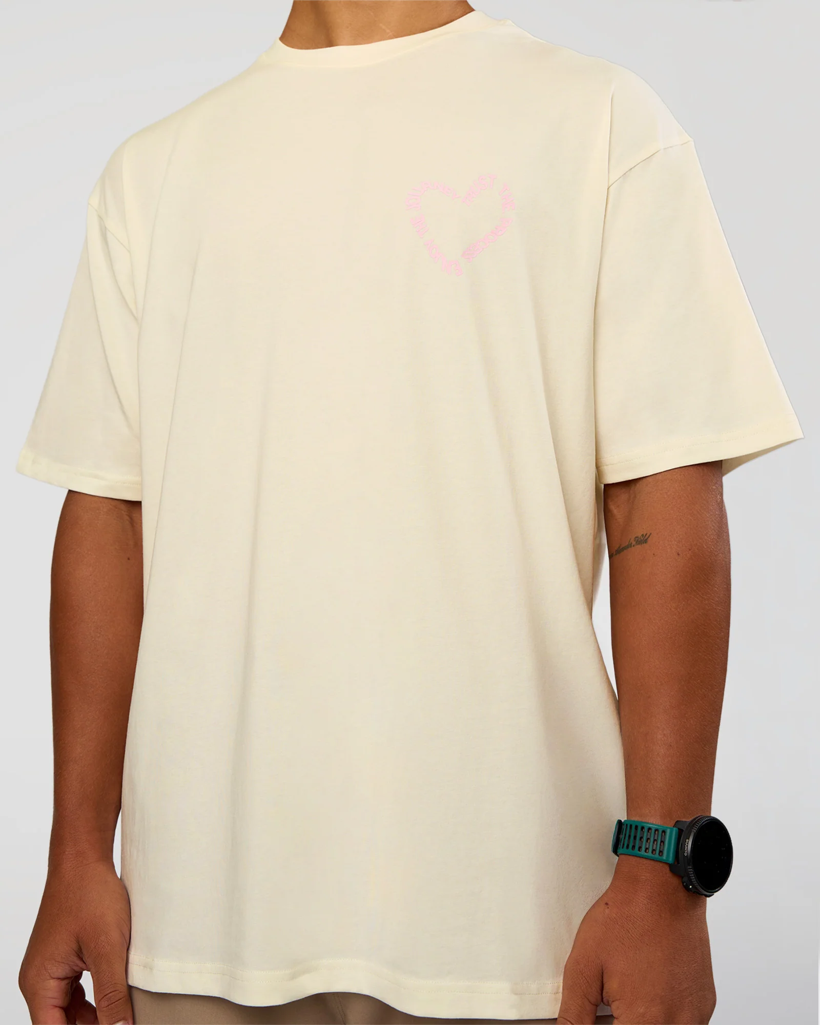 Love The Process FLXCotton Oversize Tee - Off White-Marshmallow